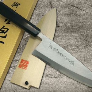 Sakai Takayuki Kasumitogi Buffalo Tsuba Engraving Art Japanese Chef's Deba  Knife 240mm Itto-Ryumon(Dragon)